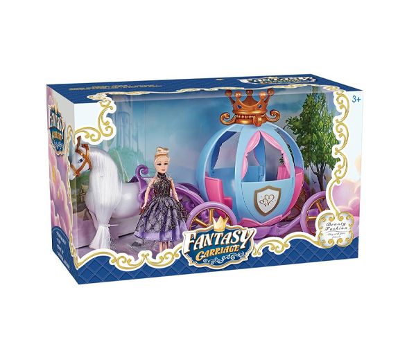 Fantasy Tündérmese hintó lóval és babával