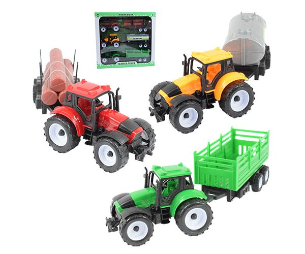 Farmer Truck: Tractoare agricole cu remorca, set de 3 bucăți 28cm