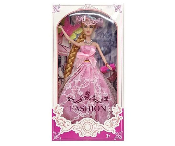 Fashion prințesă păpușă în haine de gală cu pălărie