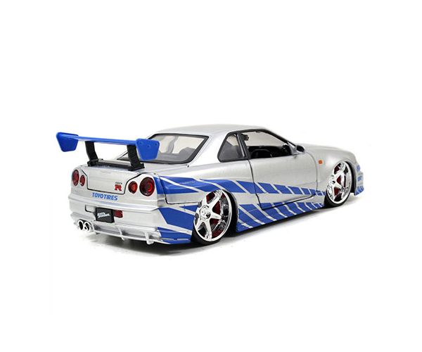 Halálos iramban: Brian's 2002 Nissan Skyline GT-R (BNR34) autómodell 1/24 - Simba Toys