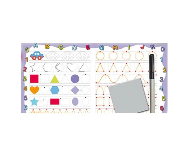 Tablă de desen pentru dezvoltarea abilităților cu marker șters: Forme - D-Toys