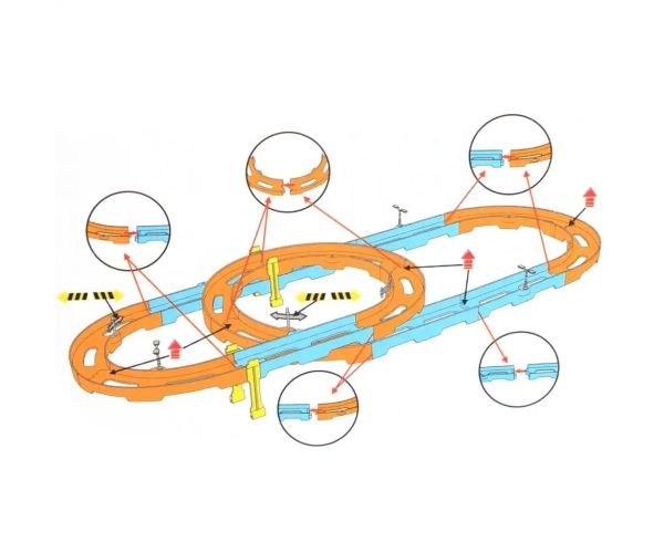 Super Track 24 bucăți Set pistă de curse cu mașină 1/64