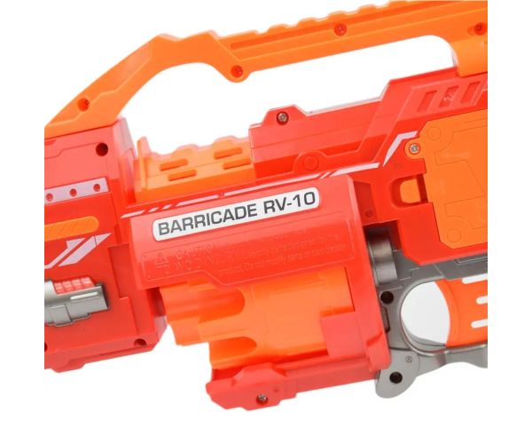 Flames Storm: Pistol electric cu burete gigant roșu cu lumină, magazie rotativă și cartuș 73cm