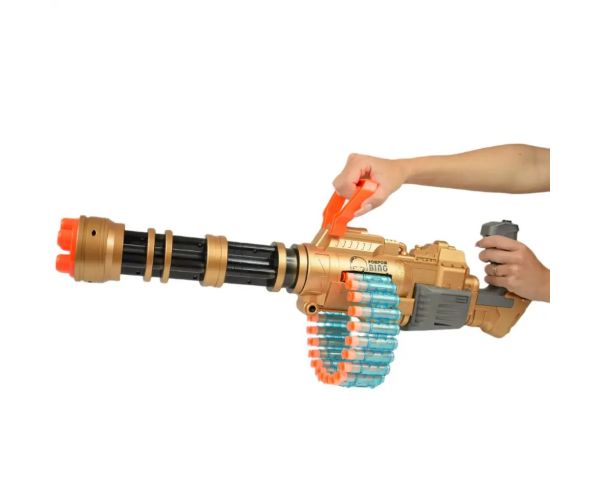 SuperShoot: Mitralieră electronică gigant cu gloanțe de burete cu cartușe și baterie de 70 cm