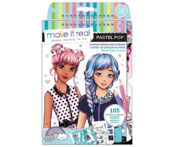 Make it Real: caiet schițe cu accesorii - Pop Pastel