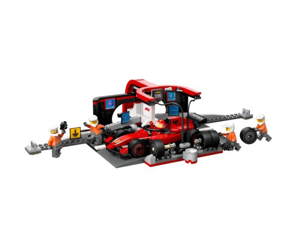LEGO® City: Stradă de box F1® și echipaj, cu mașină Ferrari (60443)