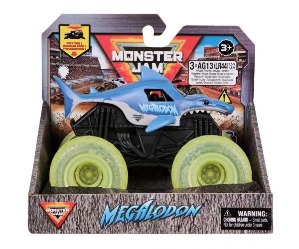 Monster Jam: Camion monstru cu iluminare Megalodon – 1/43 - Spin Master