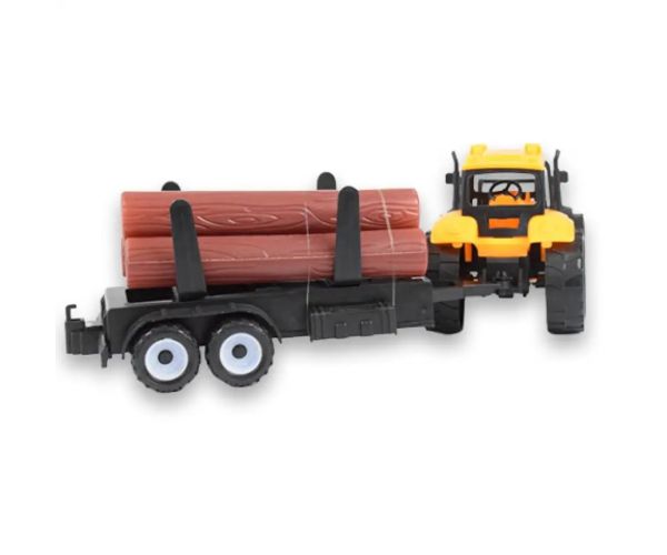 Engineering Truck: Set de mașini de lucru două părți cu transportor de bușteni și tractor cu remorcă