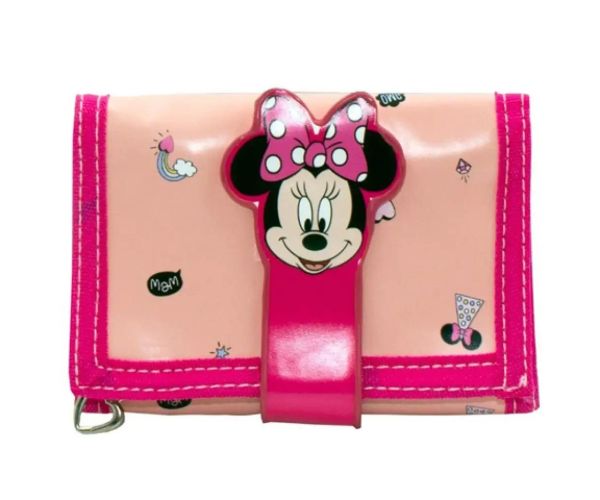 Minnie Mouse piersică-roz portofel pliabil 13x8x26cm