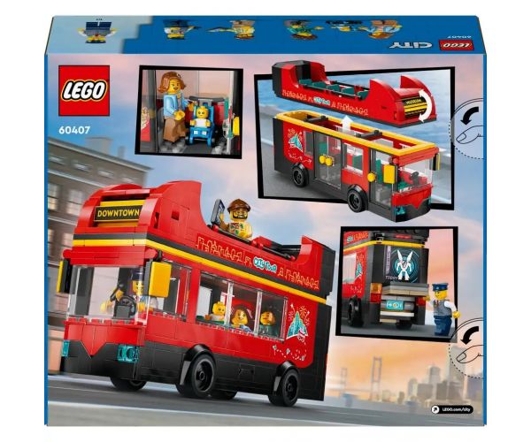 LEGO® City: Autobuz turistic roșu cu etaje (60407)