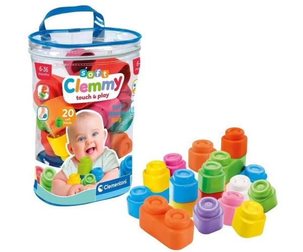 Clemmy: Cuburi colorate moi pentru bebeluși set de 20 de bucăți - Clementoni