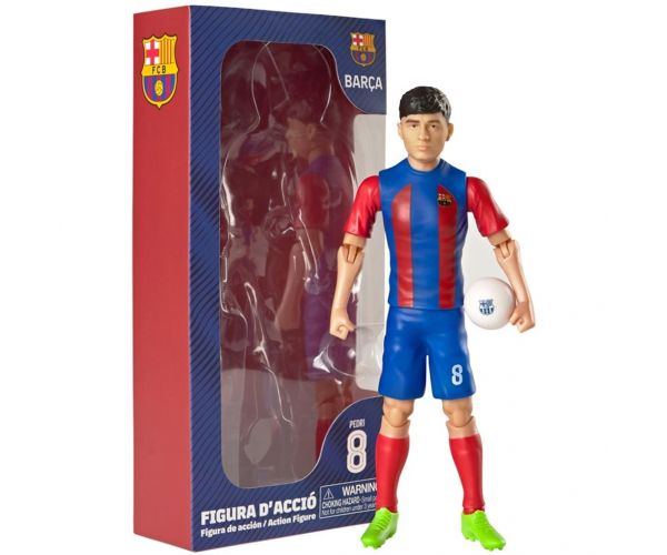 Figurină de acțiune fotbalist, 20 cm – FC Barcelona, Pedri cu tricoul numărul 8