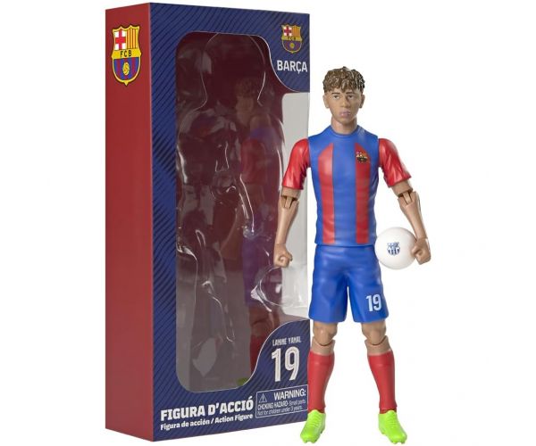 Figurină de acțiune fotbalist, 20 cm - FC Barcelona, cu Lamine Yamal în tricoul cu numărul 19