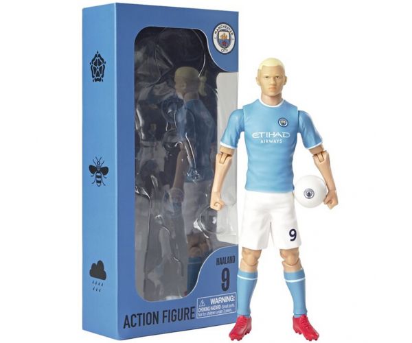 Figurină de fotbalist, 20 cm - Manchester City, Haaland în tricoul cu numărul 9