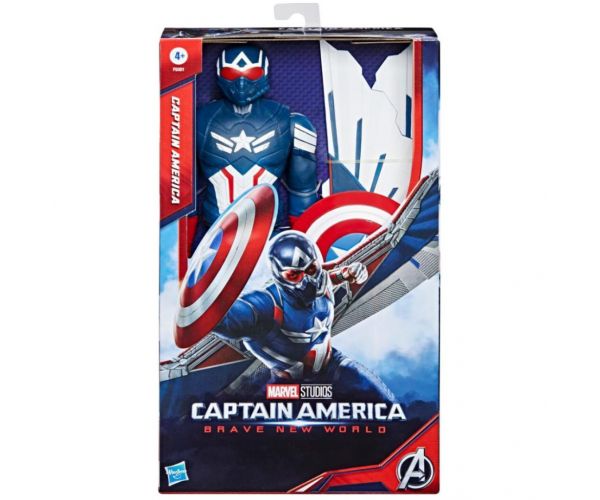 Figurină de joc Captain America cu mască Titan Hero Avengers de 29 cm - Hasbro