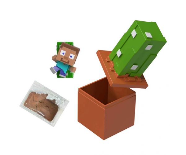 Figurină surpriză Minecraft într-un recipient de depozitare - Cactus - Mattel
