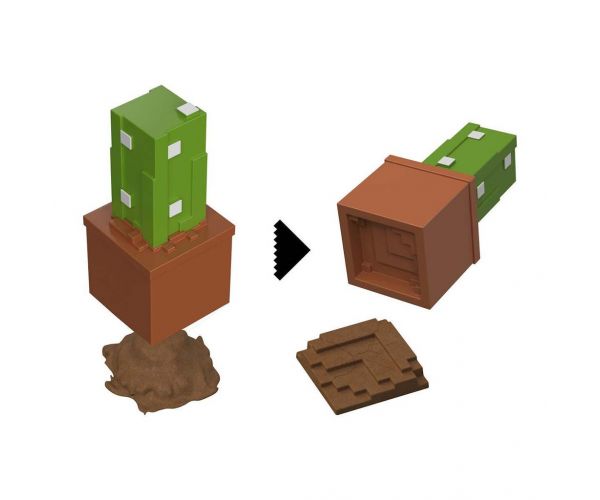 Figurină surpriză Minecraft într-un recipient de depozitare - Cactus - Mattel