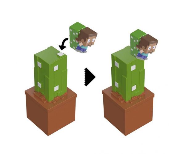 Figurină surpriză Minecraft într-un recipient de depozitare - Cactus - Mattel