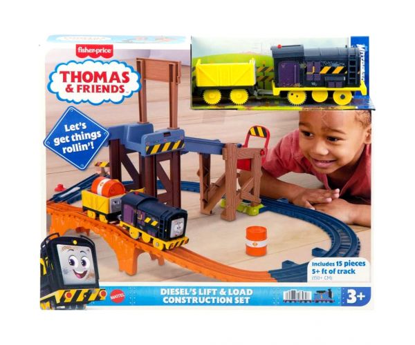 Fisher-Price: Thomas és barátai Diesel Lift & Load építkezési vasúti pályaszett motorizált vonattal - Mattel