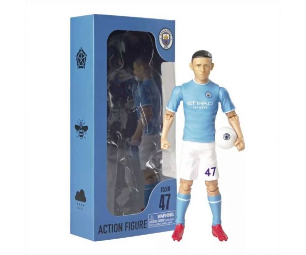 Figurină de acțiune fotbalist, 20 cm - Manchester City, Foden cu tricoul numărul 47