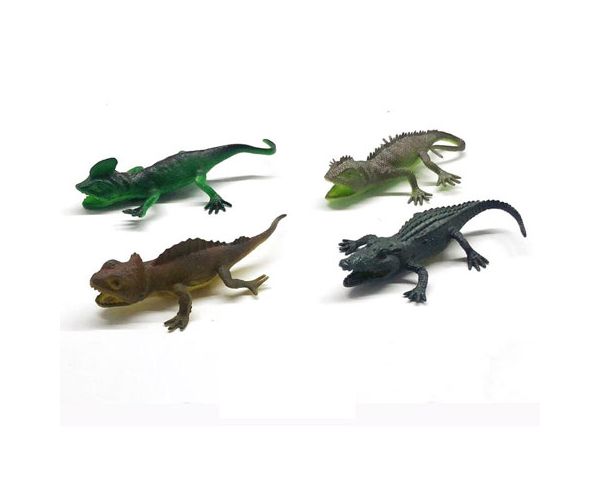 Figurină crocodil cu șopârlă 4 bucăți set