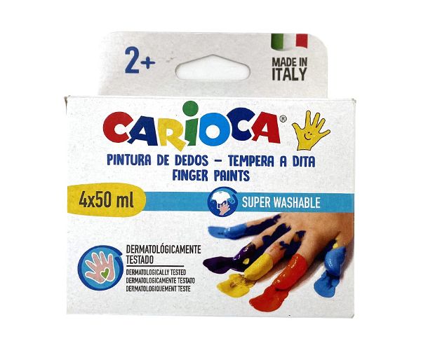 Finger Paints set cu diferite culori 4x50ml - Carioca