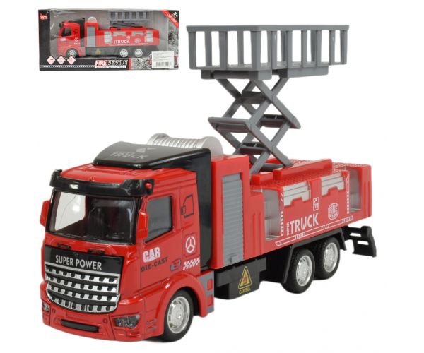 Fire Rescue: mașină de pompieri cu coș de ridicare 19cm