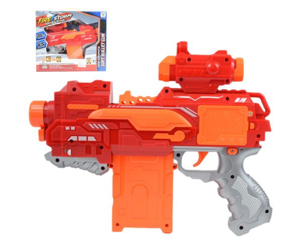 Fire Storm: Pistol electric burete cu cartușe și lumină 33cm