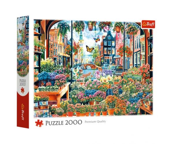 Florărie în Amsterdam, puzzle de 2000 de piese, calitate premium – Trefl