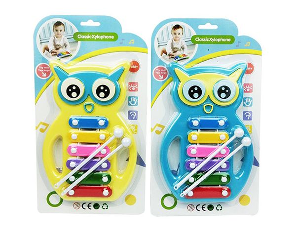 Formă bufniță 6 clape xilofon instrument muzical în două culori