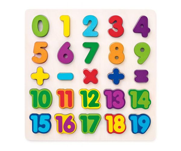 Számok fa formapuzzle 25db-os - Woodyland