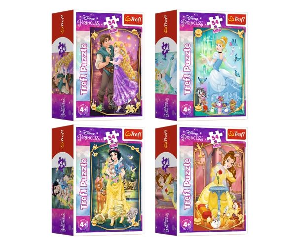 Gyönyörű Disney Hercegnők 54db-os mini puzzle több változatban - Trefl