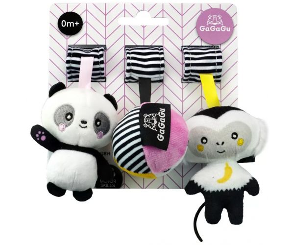 GaGaGu: Jucării de pluș cu logo - Panda, Minge și Maimuță