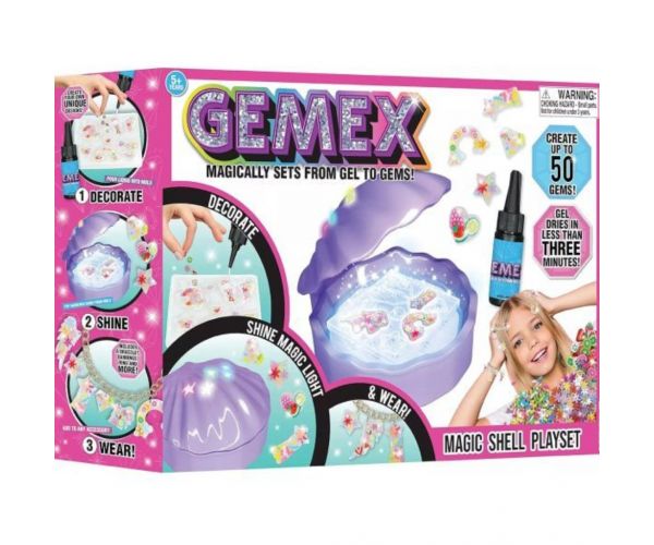 Gemex: Set de bijuterii cu scoică magică din gel pentru pietre prețioase