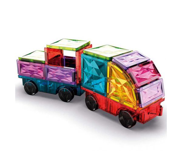 Geomag: Magnetic Tiles Gems set de cuburi magnetice pentru vehicule, 24 de piese