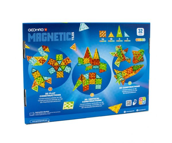 Geomag: Plăci magnetice Gems Rocket, set rachetă cu 32 de piese