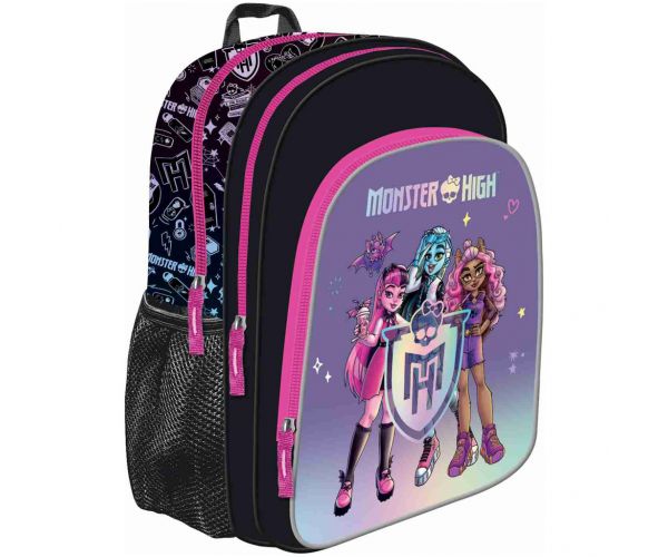 Ghiozdan negru Monster High, rucsac 38x30x18cm