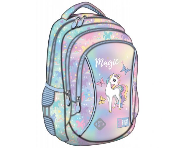 Ghiozdan școlar St.Right Magic Unicorn, rucsac BP26 39x27x17cm