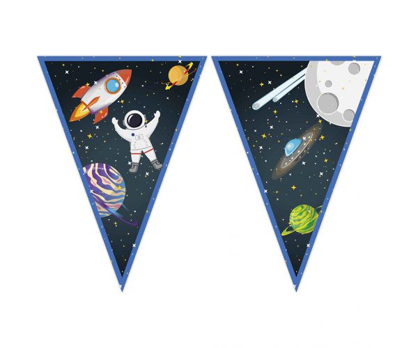 Ghirlandă de steaguri pentru petrecere spațială 230 cm