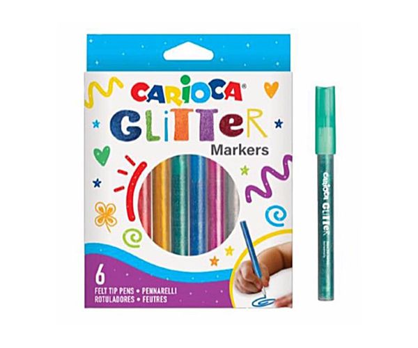 Glitter marker 6 bucăți set - Carioca