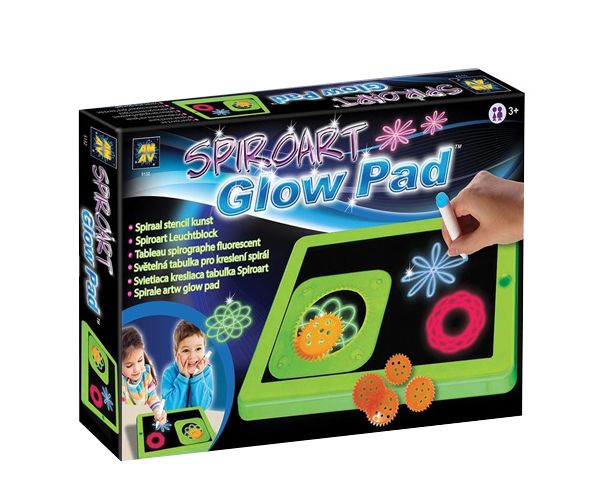 Spirálok neon világító rajztábla filctollakkal