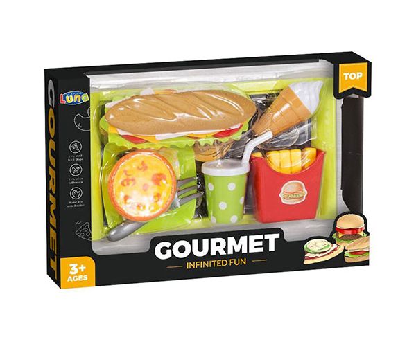 Gourmet szendvicsbár menü tálcával