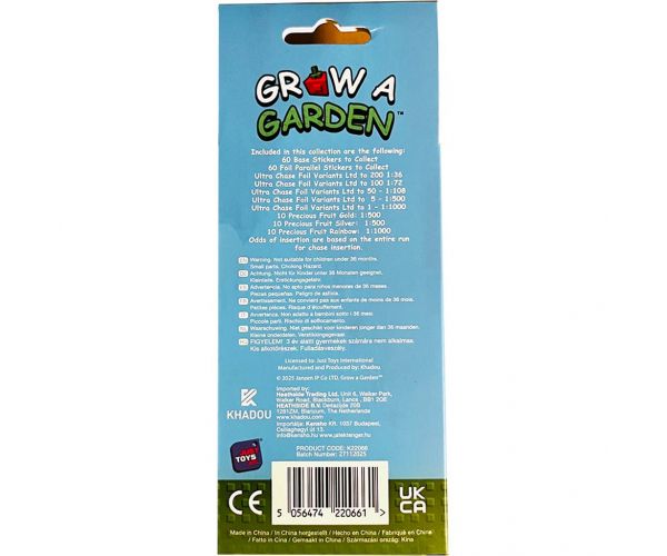 Grow A Garden carduri autocolante într-o cutie, cu un card bonus