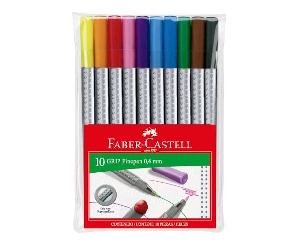 Faber-Castell: Grip 0,4mm-es tűfilctoll szett 10db-os