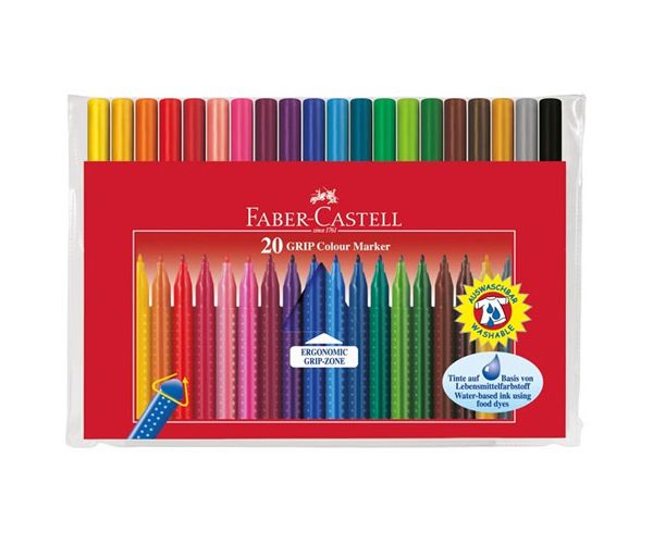 Grip színes kimosható filctoll 20db-os szett - Faber-Castell