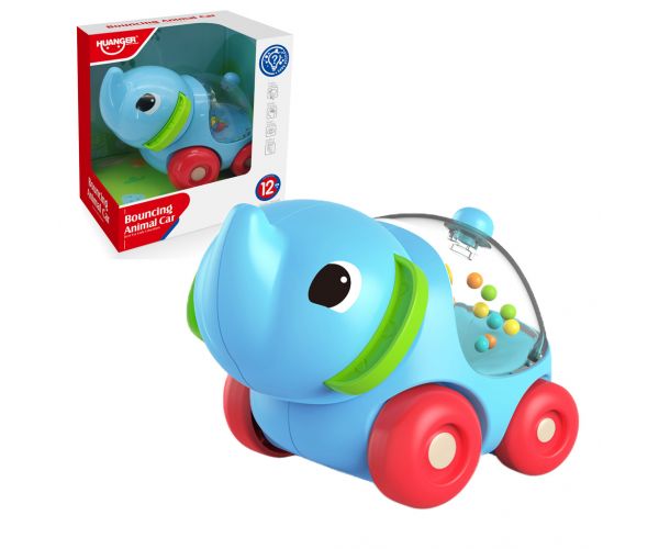 Happy World: Elefant cu roti si zornaitoare 11cm