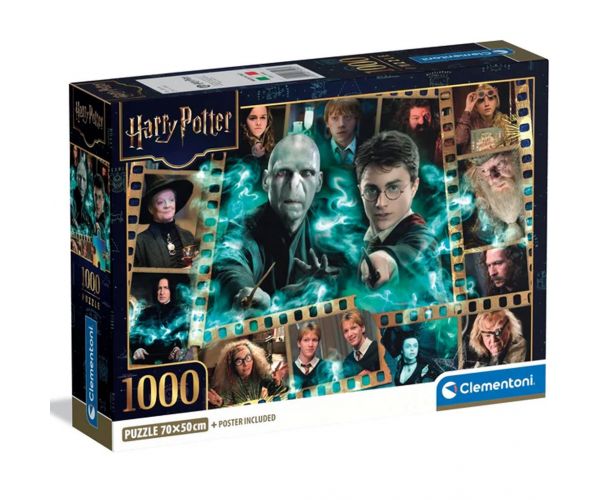 Harry Potter - Soarta lumii magice puzzle de 1000 de piese cu poster - Clementoni