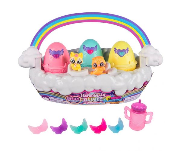 Hatchimals Alive!: Neon Rainbow Tavaszi kosár szett - Spin Master