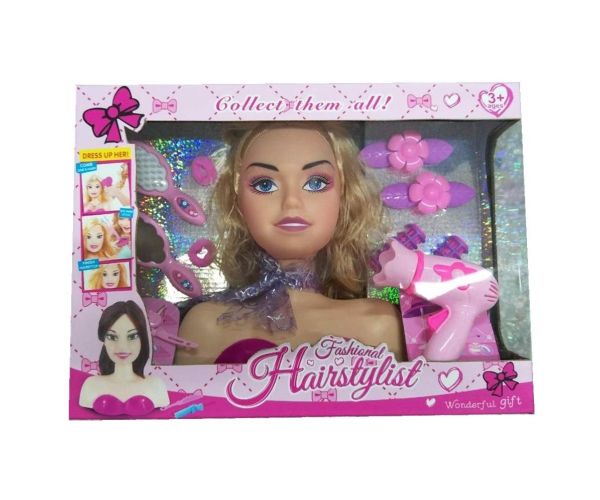 HairStylist cap de păpușă se poate coafa și machia