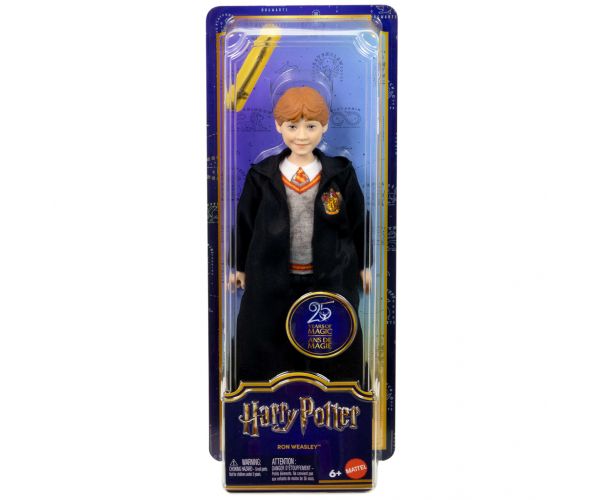 Harry Potter: Păpușă Ron Weasley în robă cu baghetă magică - Mattel